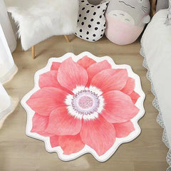 Area Rugs Flower Shaped Rugs Simple 3D Big Flower Carpet Washable Floor Mats