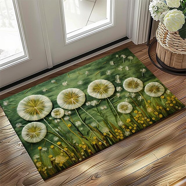 Dandelion Doormat Kitchen Mat Floor Mat Non-Slip Area Rug Oil Proof Rug Indoor Outdoor Mat Bedroom Decor Bathroom Mat Entrance Rug