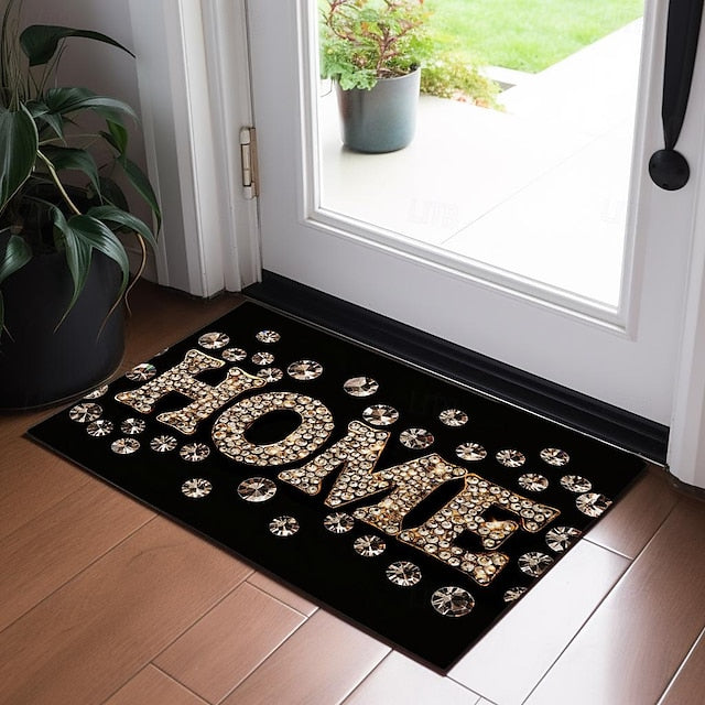 Crystal Home Doormat Floor Mats Washable Rugs Kitchen Mat Non-Slip Oil Proof Rug Indoor Outdoor Mat Bedroom Decor Bathroom Mat Entrance Rug