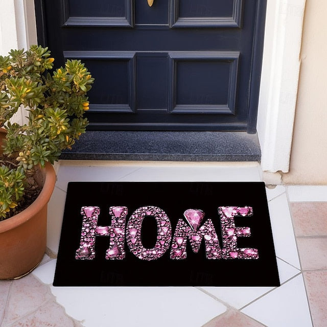 Crystal Home Doormat Floor Mats Washable Rugs Kitchen Mat Non-Slip Oil Proof Rug Indoor Outdoor Mat Bedroom Decor Bathroom Mat Entrance Rug