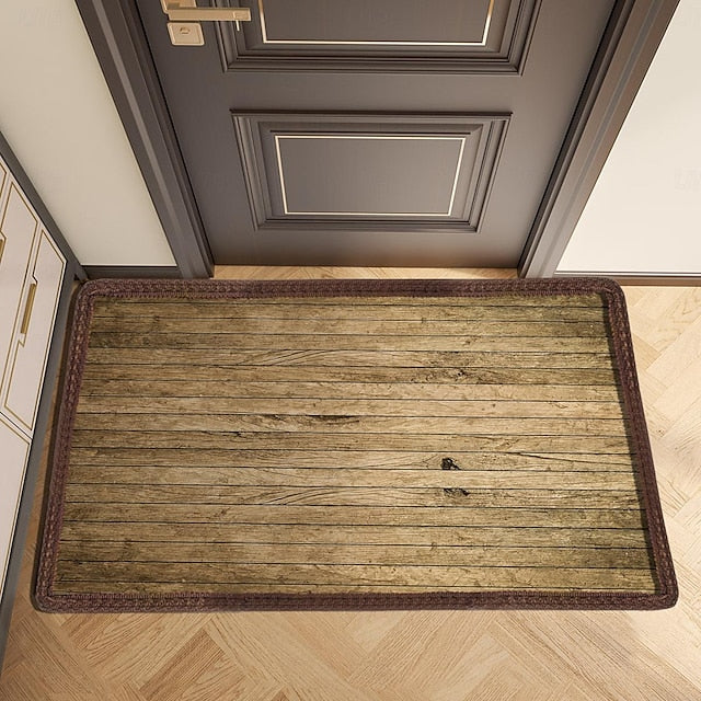 Wooden Plat Doormat Kitchen Mat Floor Mat Non-Slip Area Rug Oil Proof Rug Indoor Outdoor Mat Bedroom Decor Bathroom Mat Entrance Rug