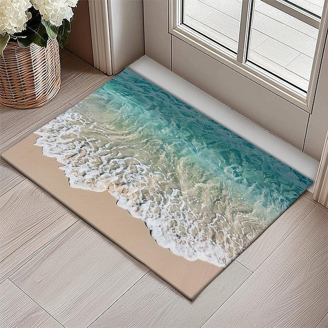 Beach View Doormat Kitchen Mat Floor Mat Non-Slip Area Rug Oil Proof Rug Indoor Outdoor Mat Bedroom Decor Bathroom Mat Entrance Rug