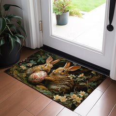 Easter Rabbits Egg Doormat Floor Mats Washable Rugs Kitchen Mat Non-Slip Oil Proof Rug Indoor Outdoor Mat Bedroom Decor Bathroom Mat Entrance Rug