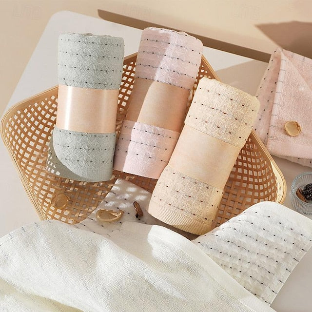 Japanese And Korean Muji Style Cotton Gauze Gift Towel Waffle Soft, Breathable And Absorbent Adult Face Towel