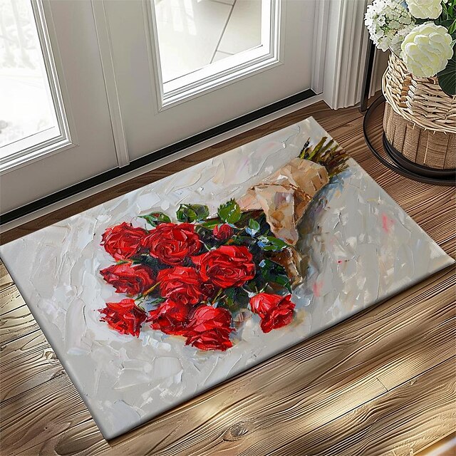 Daisy Flowers Doormat Kitchen Mat Floor Mat Non-Slip Area Rug Oil Proof Rug Indoor Outdoor Mat Bedroom Decor Bathroom Mat Entrance Rug