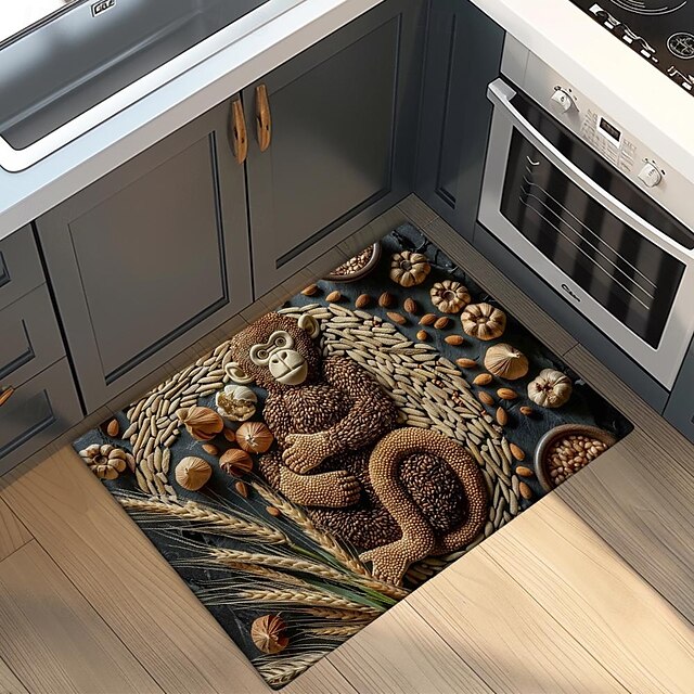 Fish Meat Doormat Kitchen Mat Floor Mat Non-Slip Area Rug Oil Proof Rug Indoor Outdoor Mat Bedroom Decor Bathroom Mat Entrance Rug