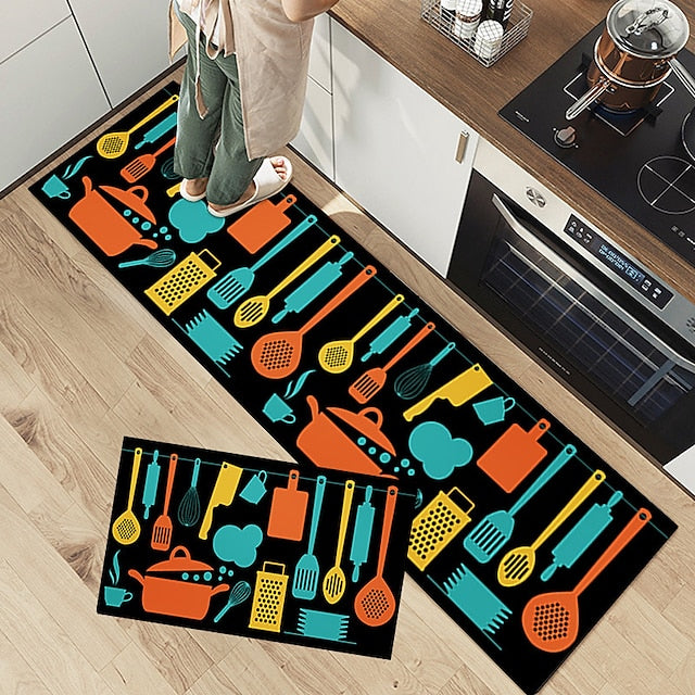 Seasoning Kitchen Mat Non-Slip Oil Proof Rug Indoor Outdoor Mat Bedroom Decor Bathroom Mat Entrance Rug Door Mat