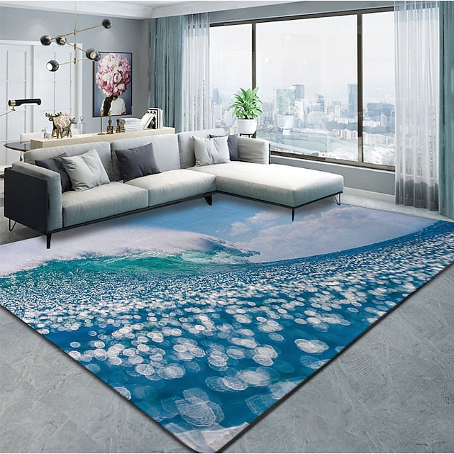 Rug Seawater Floor Mat Anti-Slip Door Mat Hallway Carpets Area Rugs Washable for Bedroom Living Room Kitchen Bathroom