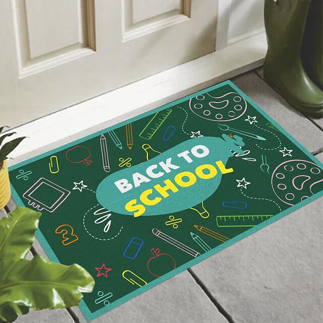 Back to School Doormat Kitchen Mat Floor Mat Non-Slip Area Rug Oil Proof Rug Indoor Outdoor Mat Bedroom Decor Bathroom Mat Entrance Rug