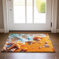 Beach Starfishes Doormat Kitchen Mat Floor Mat Non-Slip Area Rug Oil Proof Rug Indoor Outdoor Mat Bedroom Decor Bathroom Mat Entrance Rug