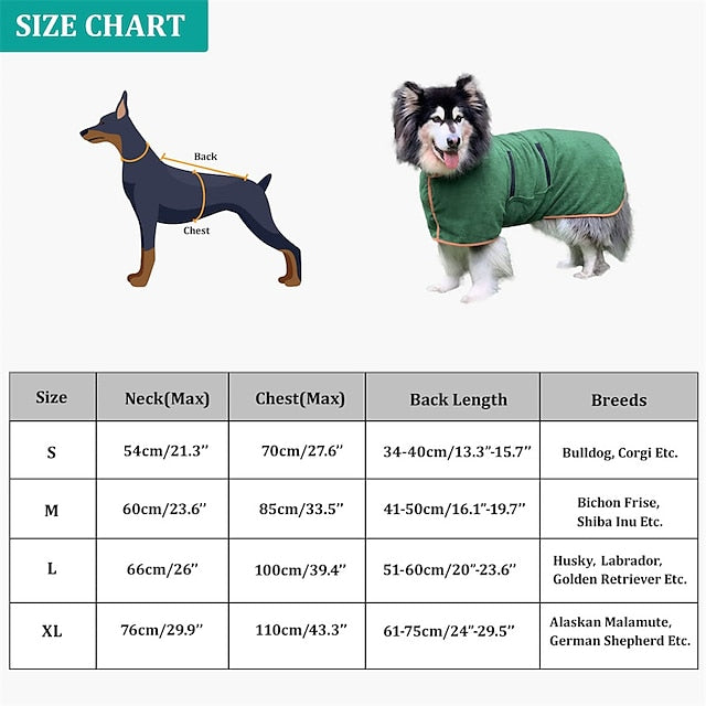 Dog Cat Bath Towel Dog Dry Robe Fashion Simple Style Winter Adjustable Warm Breathable Soft Washable Christmas Halloween Outdoor Casual Daily Dog Clothing for Bichon Frise Pomeranian Baby Pet