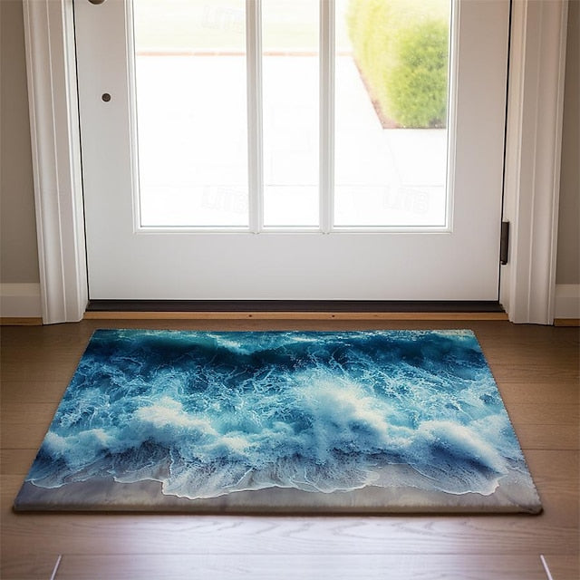 Beach View Doormat Kitchen Mat Floor Mat Non-Slip Area Rug Oil Proof Rug Indoor Outdoor Mat Bedroom Decor Bathroom Mat Entrance Rug