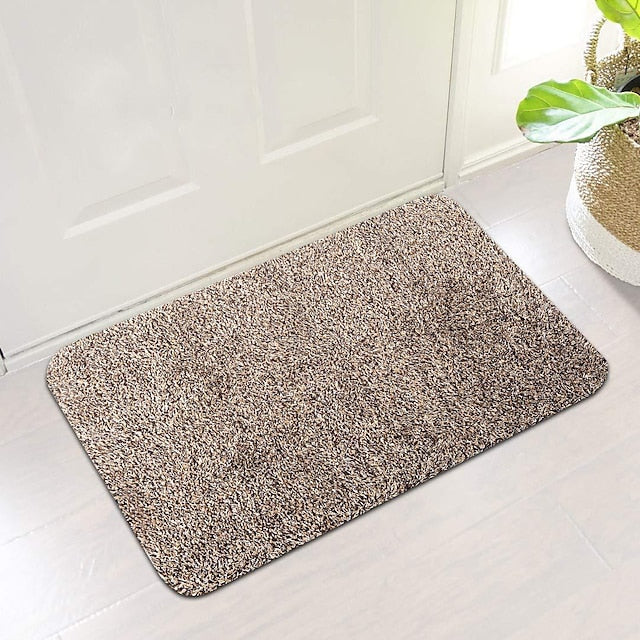 Brown Magic Doormat Super Absorbs Mud Rubber Back Door Mat Non-Slip Indoor Outdoor Low Profile Machine Washable Pet Shoe Scraper Carpet Rug For Entryway