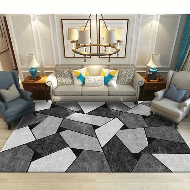 Geometric Living Room Floor Mat Carpet Abstract Area Rug Bedroom Bedside Covered Rectangular Coffee Table Carpet