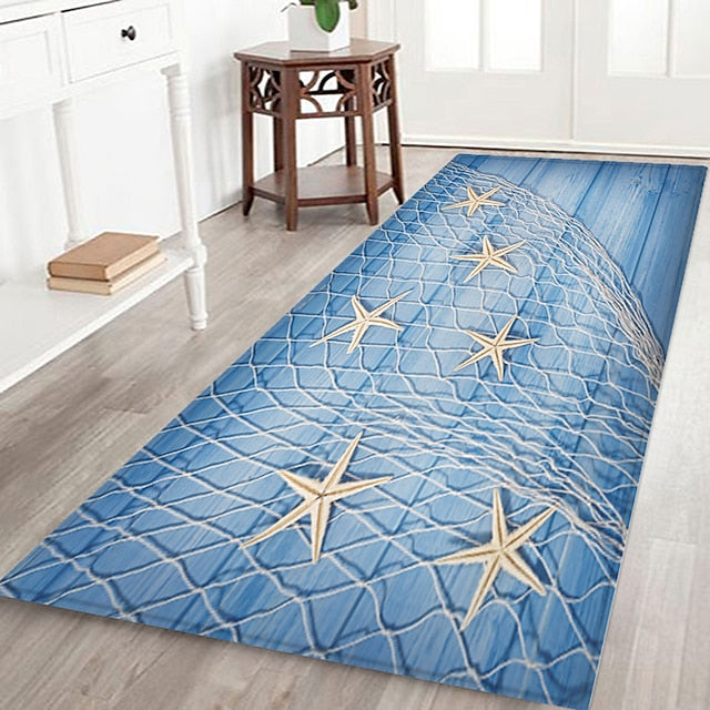 Beach Starfish Beach Collection Pattern Flannel Fabric Print Home Entrance Mattress Bathroom Mattress Mattress