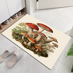 Mushrooms Door Mat Floor Mats Washable Rugs Kitchen Mat Non-Slip Oil Proof Area Rug Indoor Outdoor Bedroom Decor Entrance Rug