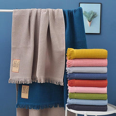 waffle Large-size  Bath Towel 180x90cm Hotel 100% Cotton Bath Towels Quick Dry, Super Absorbent Light Weight Soft Multi Colors