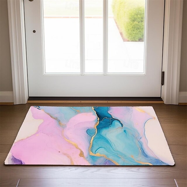 Marble Pattern Doormat Floor Mats Washable Rugs Kitchen Mat Non-Slip Oil Proof Rug Indoor Outdoor Mat Bedroom Decor Bathroom Mat Entrance Rug