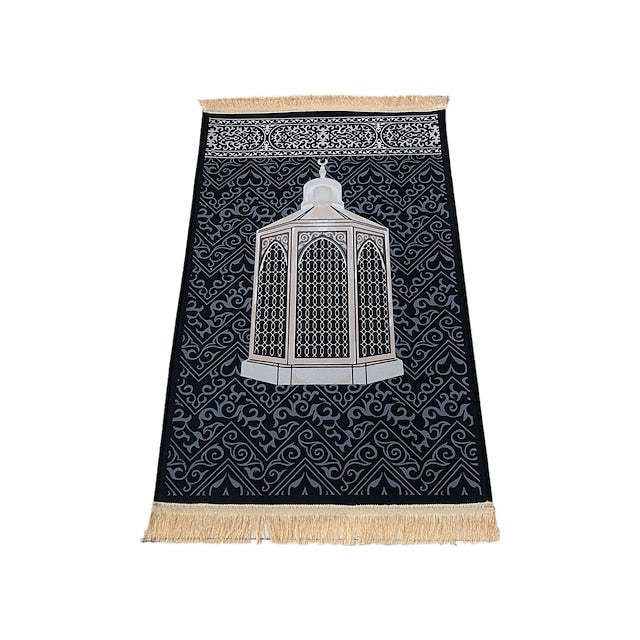 Muslim Prayer Rug Thick padded Sajadah, Islamic, Soft Velvet Mat Ramadan Eid Gift, for Women Man Kids Meditation Turkish African, Soft Luxury