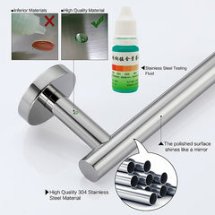 Wall Mounted Towel Rail, Bath Accessories Thicken Stainless Steel Shower Towel Rack for Bathroom, Towel Holder 30-60cm