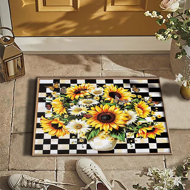 Chess Board Doormat Kitchen Mat Floor Mat Non-Slip Area Rug Oil Proof Rug Indoor Outdoor Mat Bedroom Decor Bathroom Mat Entrance Rug