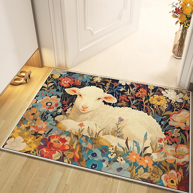 Sheep Doormat Kitchen Mat Floor Mat Non-Slip Area Rug Oil Proof Rug Indoor Outdoor Mat Bedroom Decor Bathroom Mat Entrance Rug