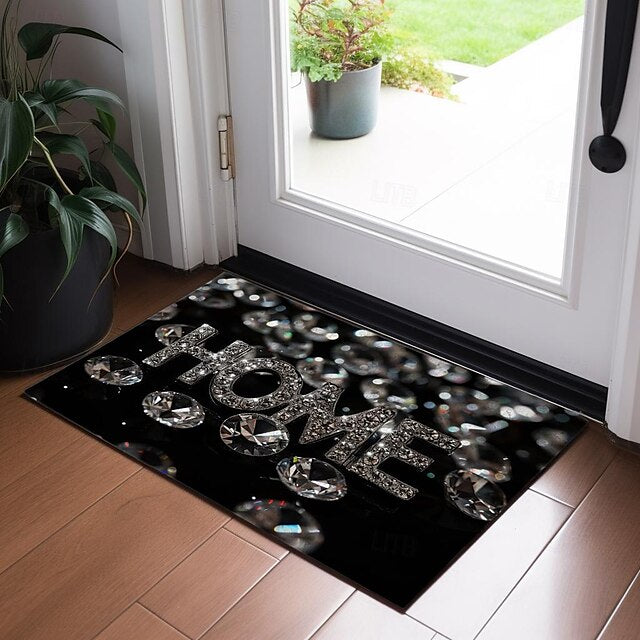 Crystal Home Doormat Floor Mats Washable Rugs Kitchen Mat Non-Slip Oil Proof Rug Indoor Outdoor Mat Bedroom Decor Bathroom Mat Entrance Rug