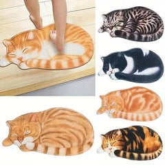 Cats Irregular Doormat Kitchen Mat Floor Mat Non-Slip Area Rug Oil Proof Rug Indoor Outdoor Mat Bedroom Decor Bathroom Mat Entrance Rug