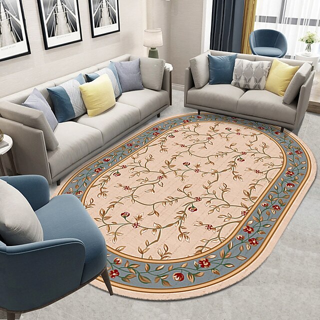 Simple European Retro Style Living Room Coffee Table Carpet Homestay Bedroom Large Area Covered with Kitchen Carpet for Entry