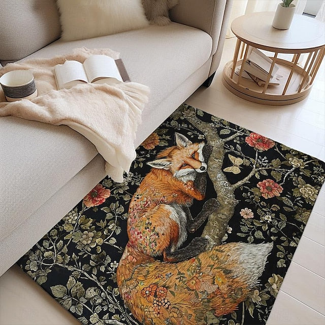 Inspired William Morris Fox Area Rug Kitchen Mat Non-Slip Oil Proof Floor Mat Livingroom Rug Indoor Outdoor Mat Bedroom Decor Bathroom Mat Entrance Rug Door Mat