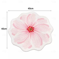 Area Rugs Flower Shaped Rugs Simple 3D Big Flower Carpet Washable Floor Mats