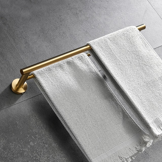 Towel Rack Wall Mounted Stainless Steel Towel Bar 2-tier Towel Rail (Golden/Chrome/Black/Brushed Nickel)