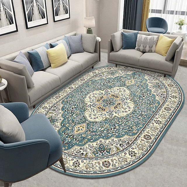 Simple European Retro Style Living Room Coffee Table Carpet Homestay Bedroom Large Area Covered with Kitchen Carpet for Entry