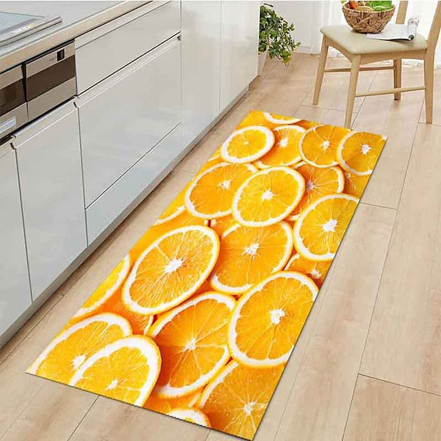 Fruits Kitchen Mat Non-Slip Oil Proof Floor Mat Rug Indoor Outdoor Mat Bedroom Decor Bathroom Mat Entrance Rug Door Mat