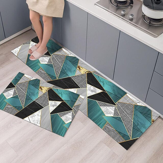 Modern Geometric Kitchen Mats Long Strips Carpets Bedside Rugs Bathroom Door Mats