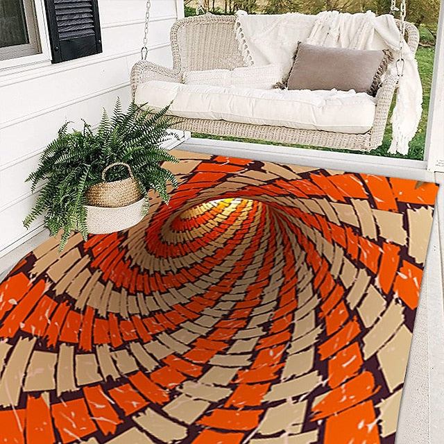 3D Vortex Door Mat Anti-Slip Non Skid Outdoor Rug Floor Mat Area Rug Front Door Livingroom Bedroom 1pc