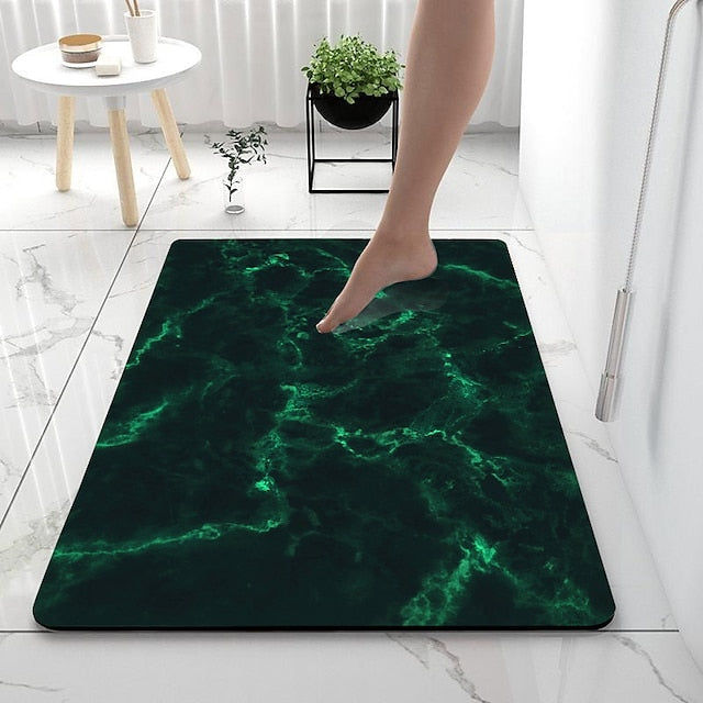 Diatomaceous Earth Bath Mat Non-slip Marble Pattern Super Absorbent Bathroom Rug Door Mat New Design