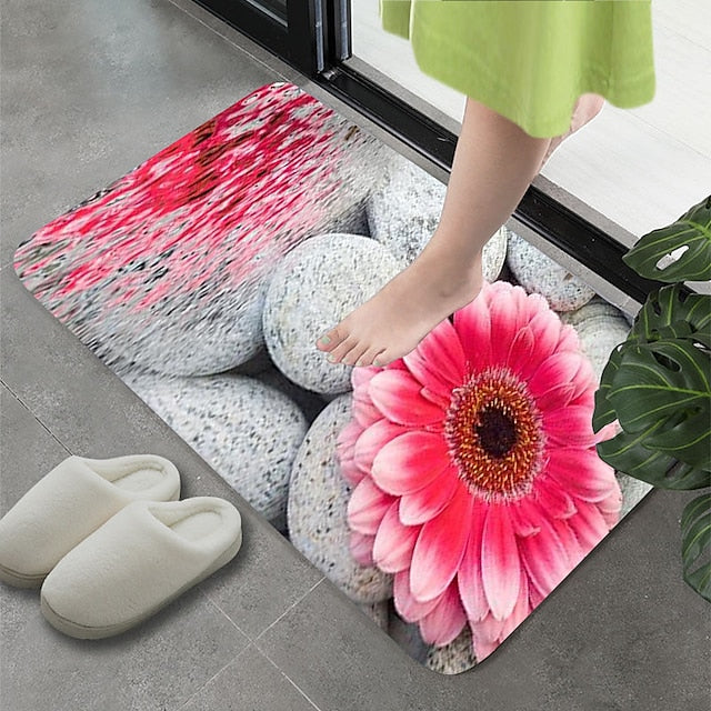 Cobblestone Pattern Door Mat Floor mats Washable Rugs Kitchen Mat Anti-Slip Non Skid Area Rug Front Livingroom Bedroom 1pc