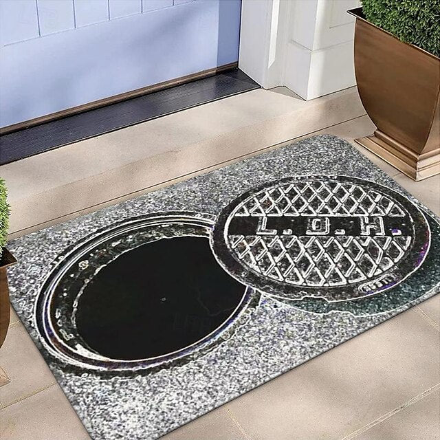 Cobblestone Wellcover Doormat Kitchen Mat Floor Mat Non-Slip Area Rug Oil Proof Rug Indoor Outdoor Mat Bedroom Decor Bathroom Mat Entrance Rug