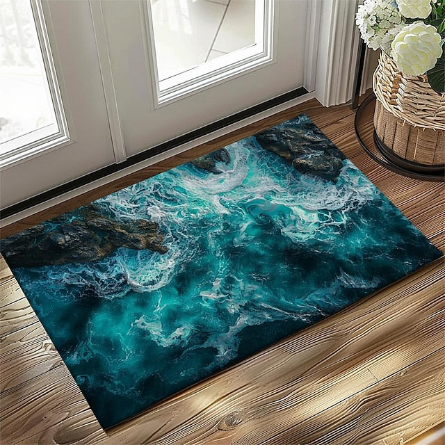 Beach View Doormat Kitchen Mat Floor Mat Non-Slip Area Rug Oil Proof Rug Indoor Outdoor Mat Bedroom Decor Bathroom Mat Entrance Rug