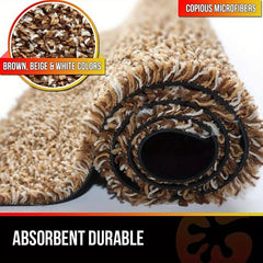 Brown Magic Doormat Super Absorbs Mud Rubber Back Door Mat Non-Slip Indoor Outdoor Low Profile Machine Washable Pet Shoe Scraper Carpet Rug For Entryway