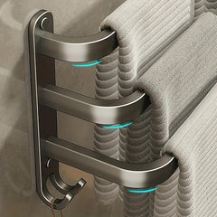 1pc Space-Saving Wall Mounted Towel Rack - Aluminum Shower Room Holder for Bathroom Towels and Washroom Storage