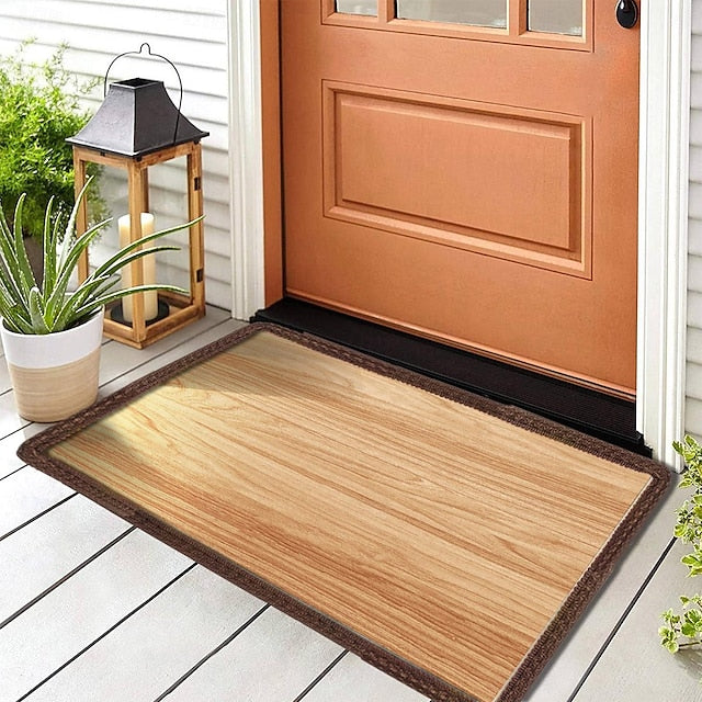 Wooden Plat Doormat Kitchen Mat Floor Mat Non-Slip Area Rug Oil Proof Rug Indoor Outdoor Mat Bedroom Decor Bathroom Mat Entrance Rug