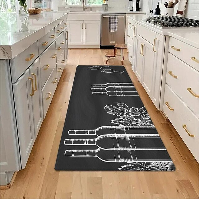 Wine Glasses Area Rug Kitchen Rug Mat Non-Slip Oil Proof Floor Mat Livingroom Rug Indoor Outdoor Mat Bedroom Decor Bathroom Mat Entrance Rug Door Mat