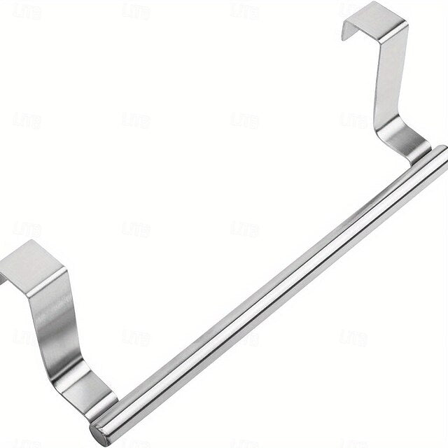 2pcs Stainless Steel No-Drill Over-the-Door Towel Rack: Perfect for Kitchen Cabinet Doors, Back of Doors, Ideal for Hanging Dishcloths, Towels, providing Convenient Storage and Organization